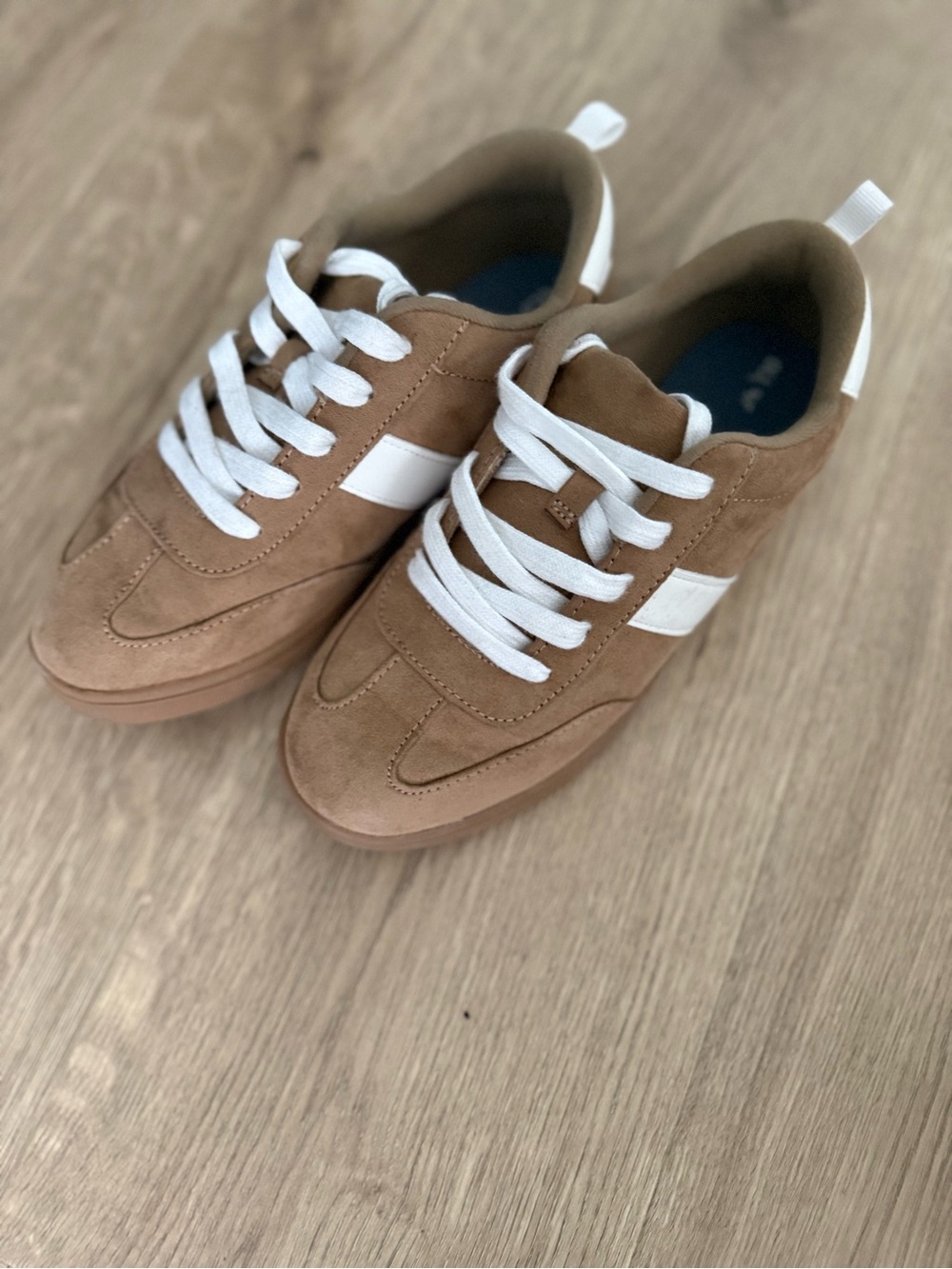 Faux suede lace up sneakers